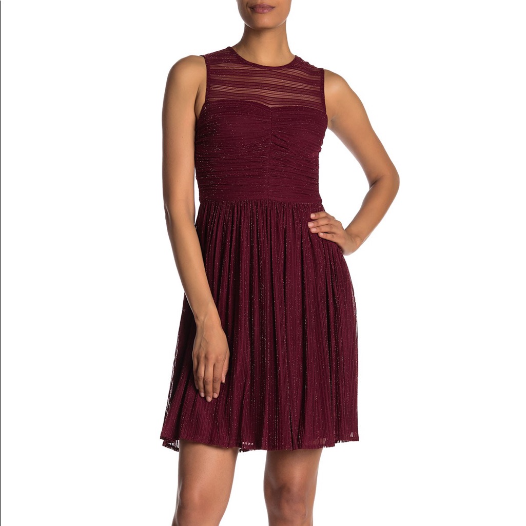 Nwot London Times Mesh Shimmer Dress